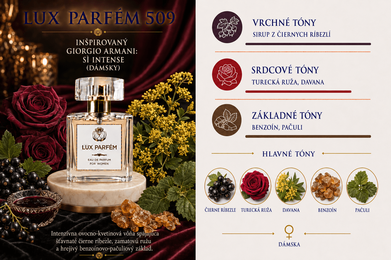 Lux Parfém 509 – Inšpirovaný Giorgio Armani: Sì Intense